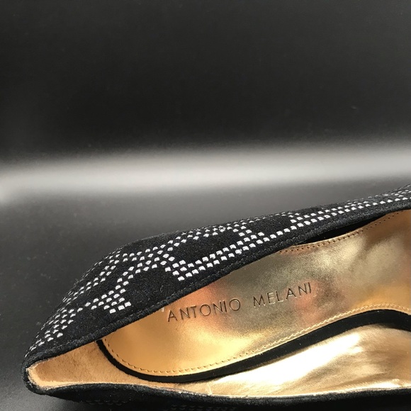 ANTONIO MELANI BLACK ANGELINE PEEPTOE PUMP SIZE 8.5M - Picture 5 of 16